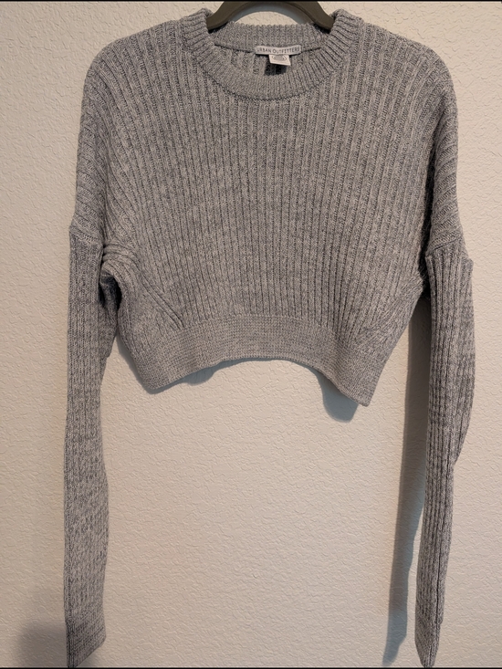 Urban Outfitters Sweaters - Urban Outfitters Light Gray Cotton Ribbed Cropped Sweater Size Small S Cozy